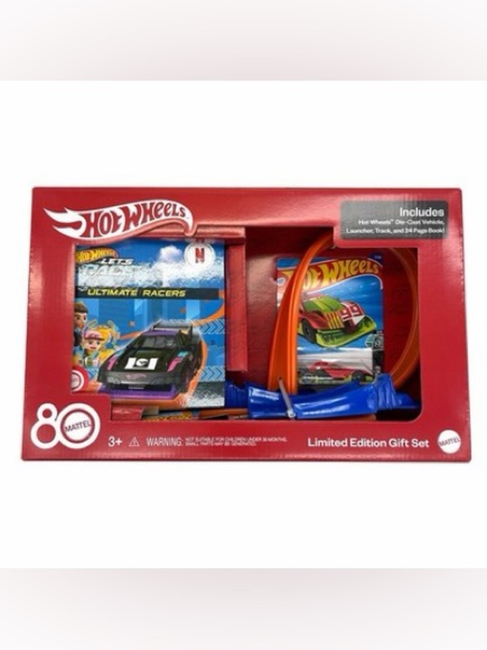 Kids Toys Track Set with Blue Launcher and Orange Track Hot wheels